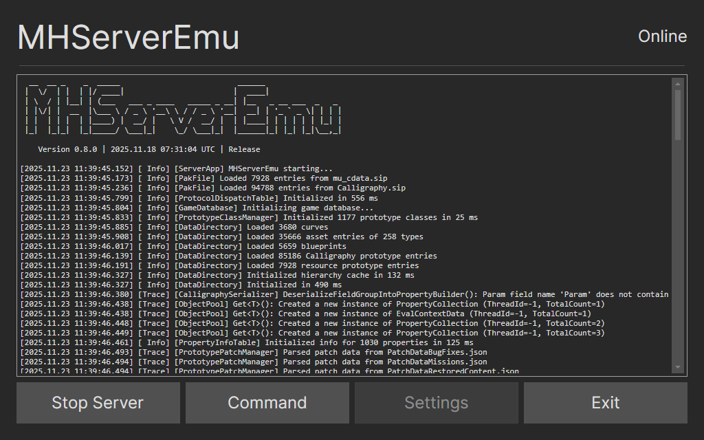 MHServerEmu Avalonia GUI 1